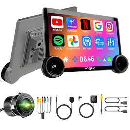 Diamond 2K Car Android System Touch Screen 4GB+64GB|4 Core|Wireless Carplay Adapter & Android Auto | Car Stereo |Universal All Cars| Including AHD Rear View Camera| 1+1 Years Warranty | WAD-06
